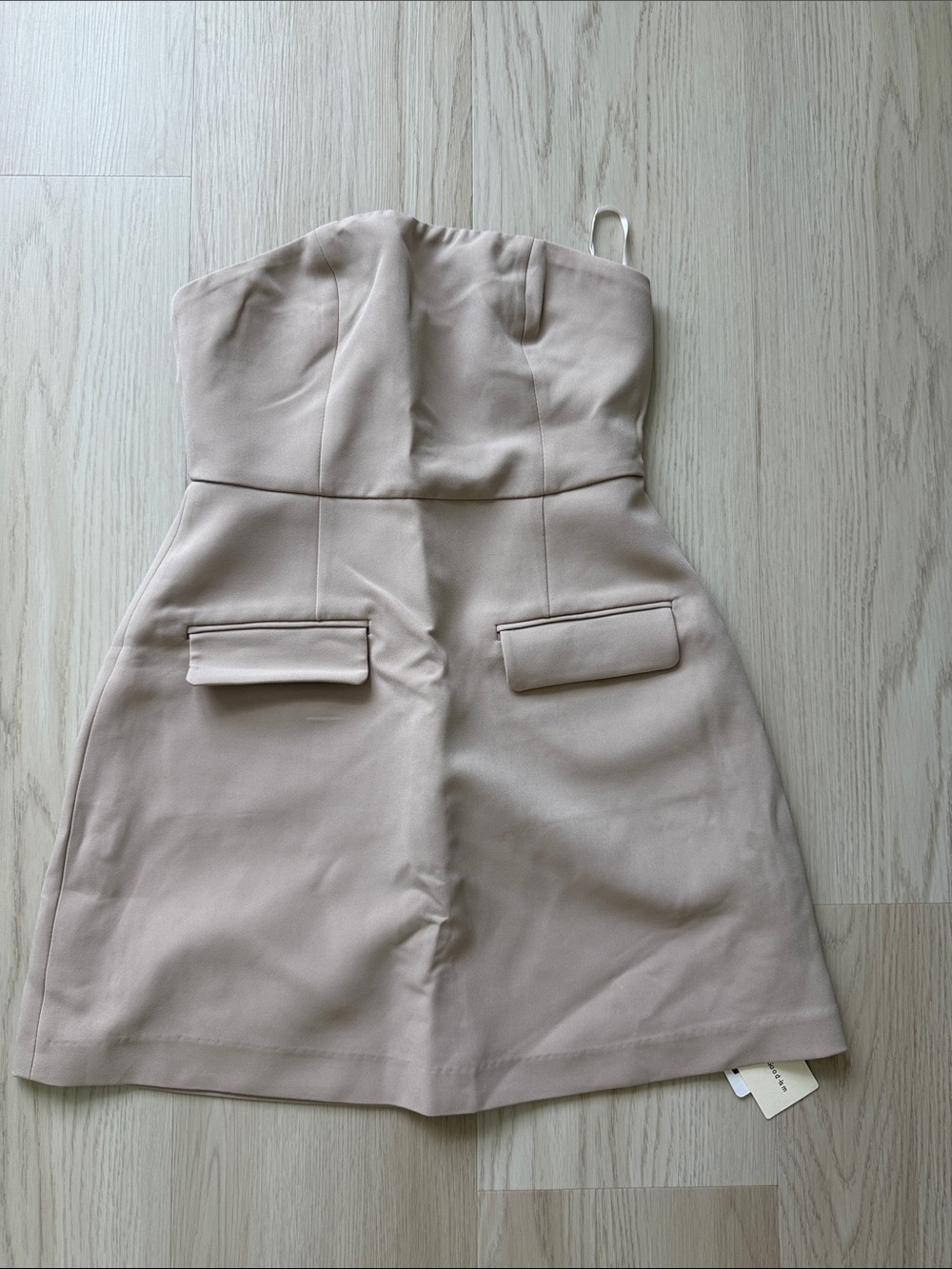 Strapless Khaki Romper/dress with Pocket Flap Detail NWT Small